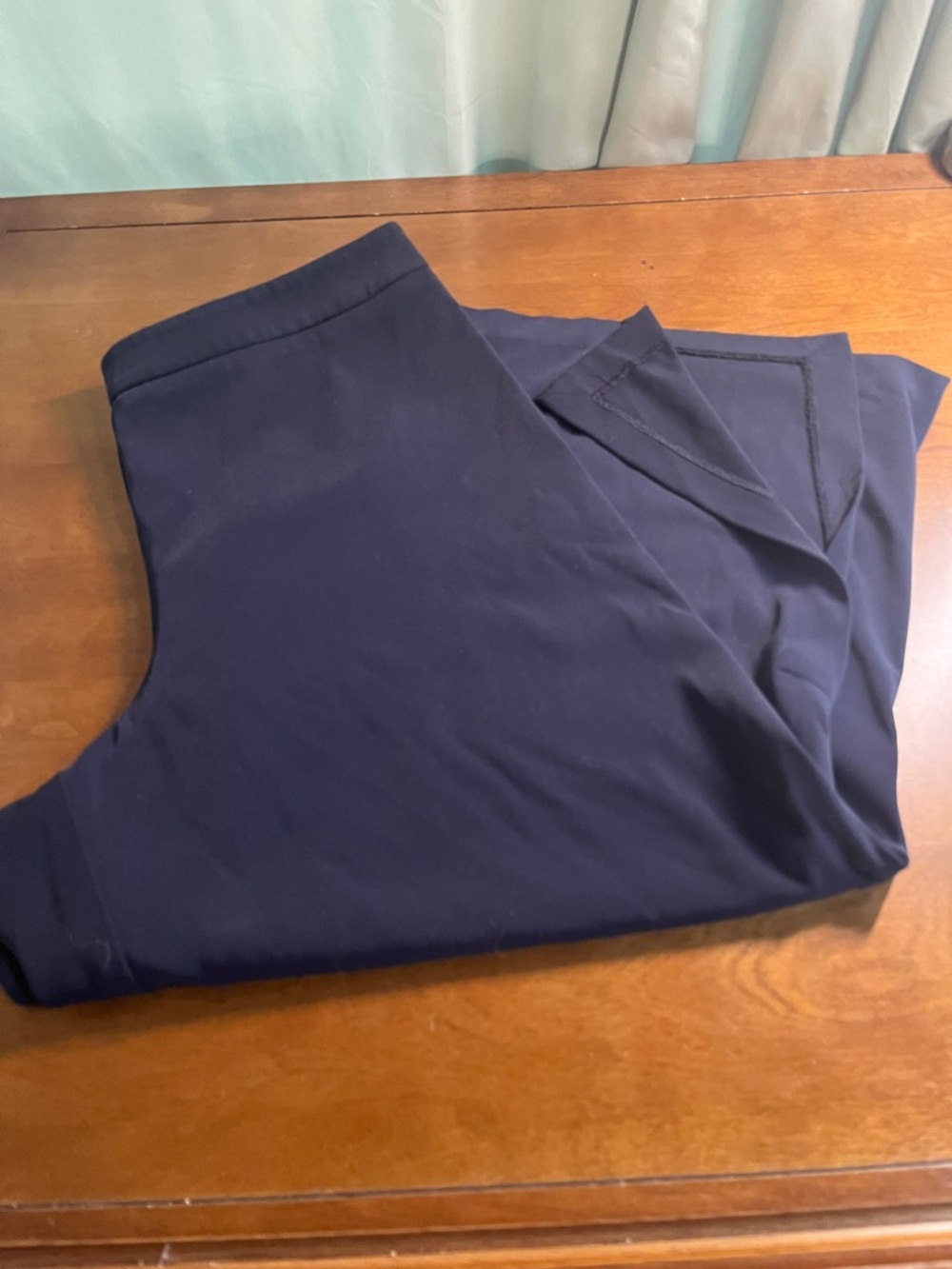 Carolina Belle Navy wide leg side slit cropped Pants